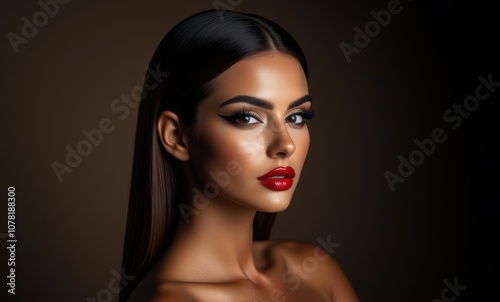 Stunning woman with elegant makeup