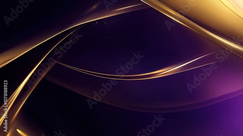 Abstract Gold and Purple Swirls Elegant Background Luxury Design