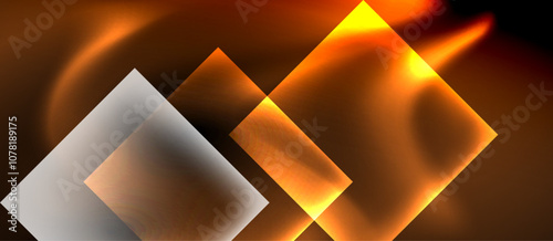 Dark neon colors with glass square shapes