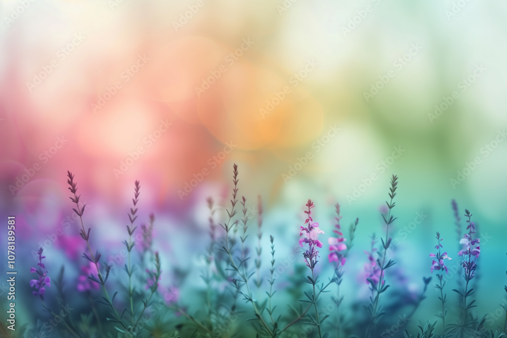 Blurred background of a flower field