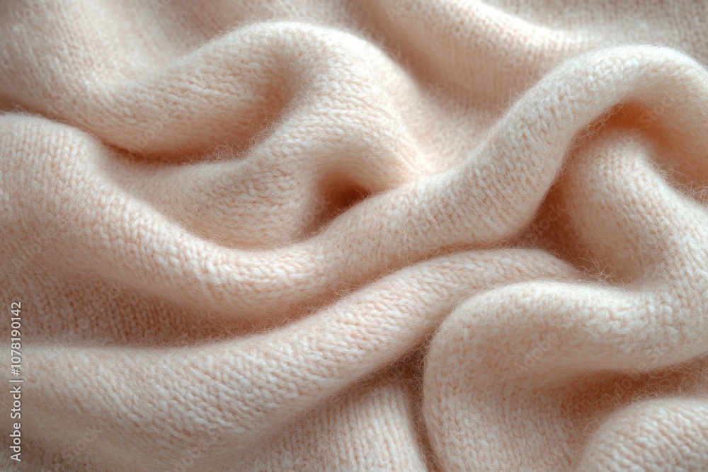 Soft beige fabric folds creating a cozy texture on a gentle winter morning Soft beige fabric folds creating a cozy texture on a gentle winter morning