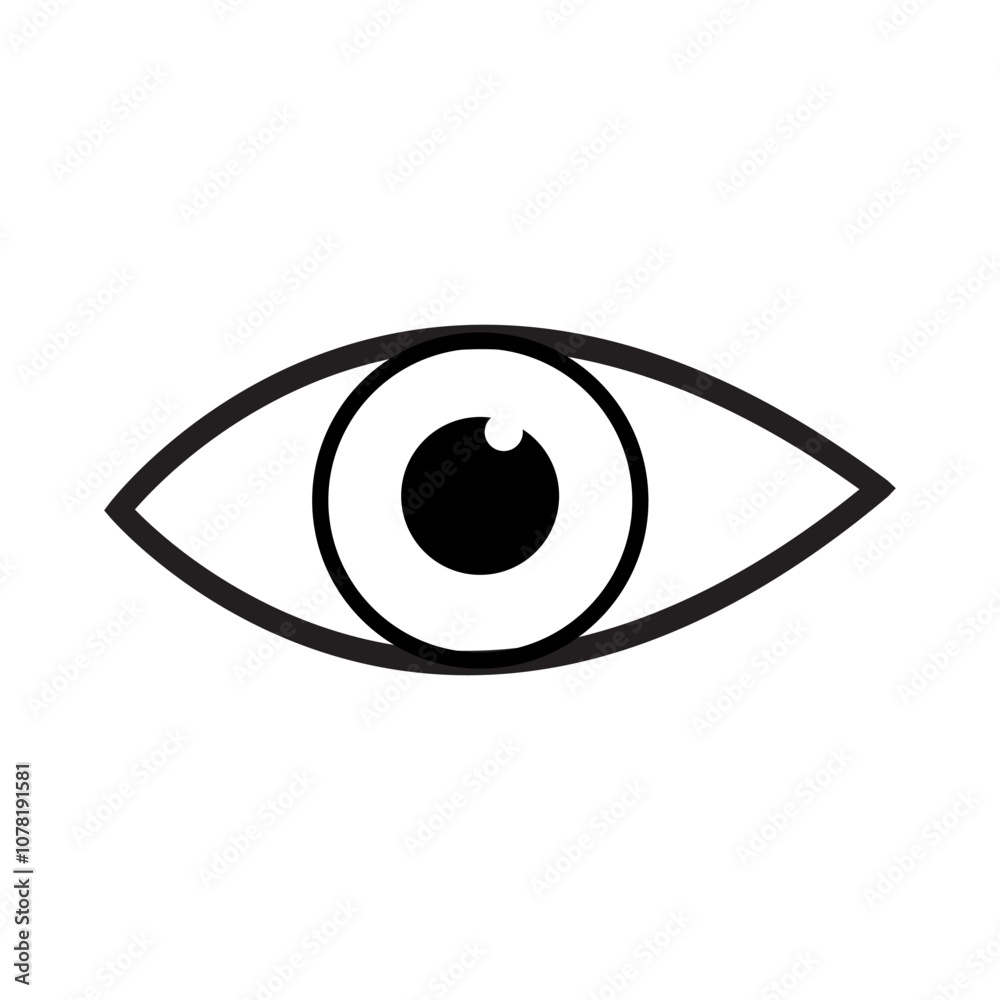 Eye vector icon on a white background Eye vector icon on a white background