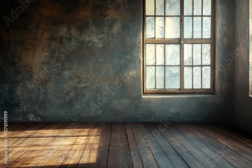 Empty room with wooden floor and window.
