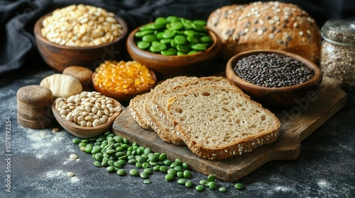 Healthy Grains Legumes Bread Dietary Fiber Protein Rich Food