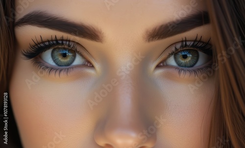 Close-up of young woman's striking eyes