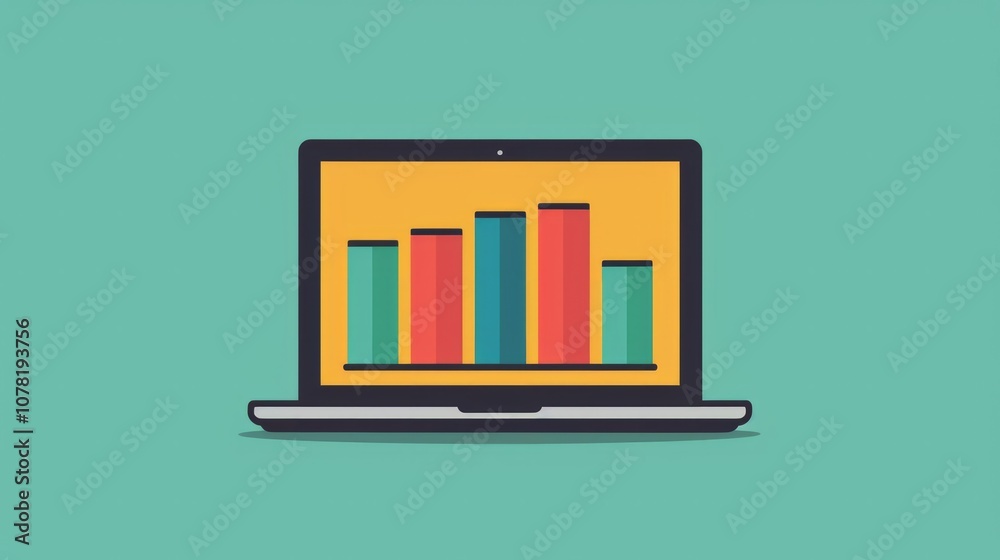 A bar chart on a laptop screen, symbolizing data analysis or business intelligence. A bar chart on a laptop screen, symbolizing data analysis or business intelligence.
