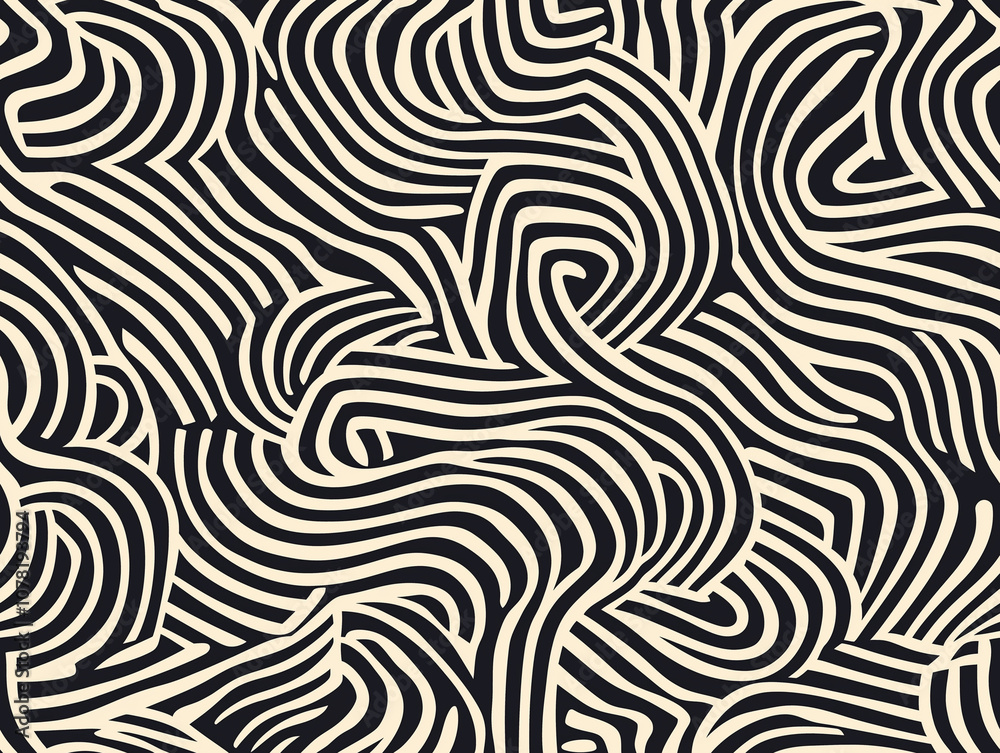 Monochrome Abstract Flowing Lines Seamless Pattern Monochrome Abstract Flowing Lines Seamless Pattern