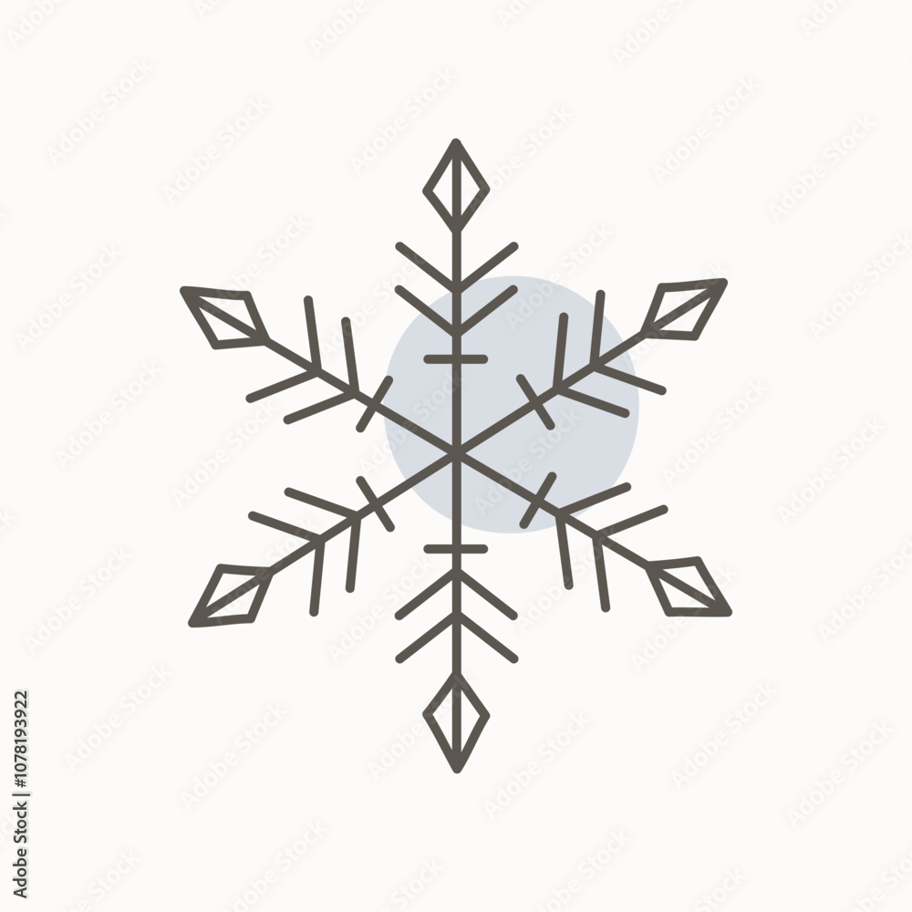 Hand drawn snowflake. Good for Christmas or Winter designs.