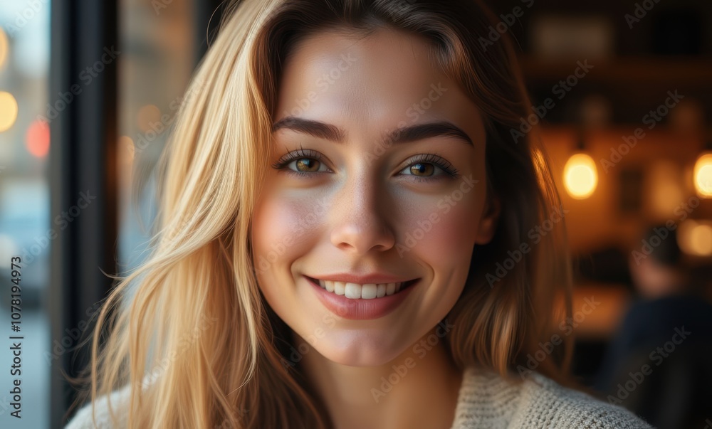 Smiling young woman with blonde hair Smiling young woman with blonde hair