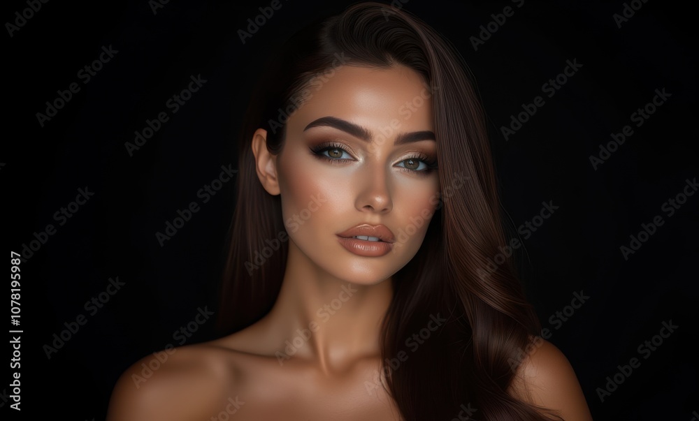 Elegant portrait of a woman with long hair Elegant portrait of a woman with long hair