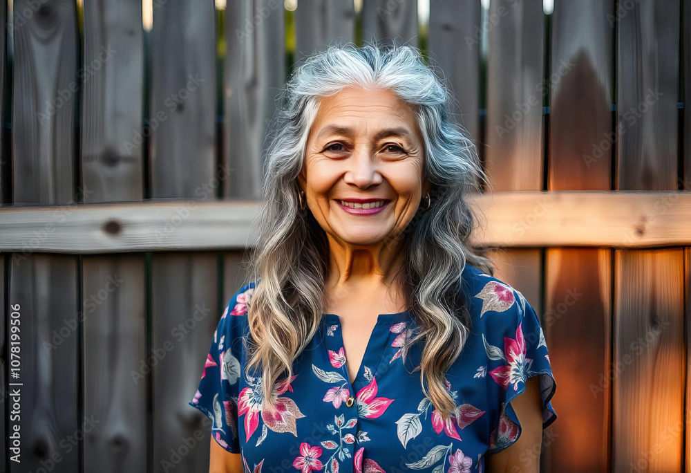 Portrait of a well-groomed elderly woman with gray hair Portrait of a well-groomed elderly woman with gray hair