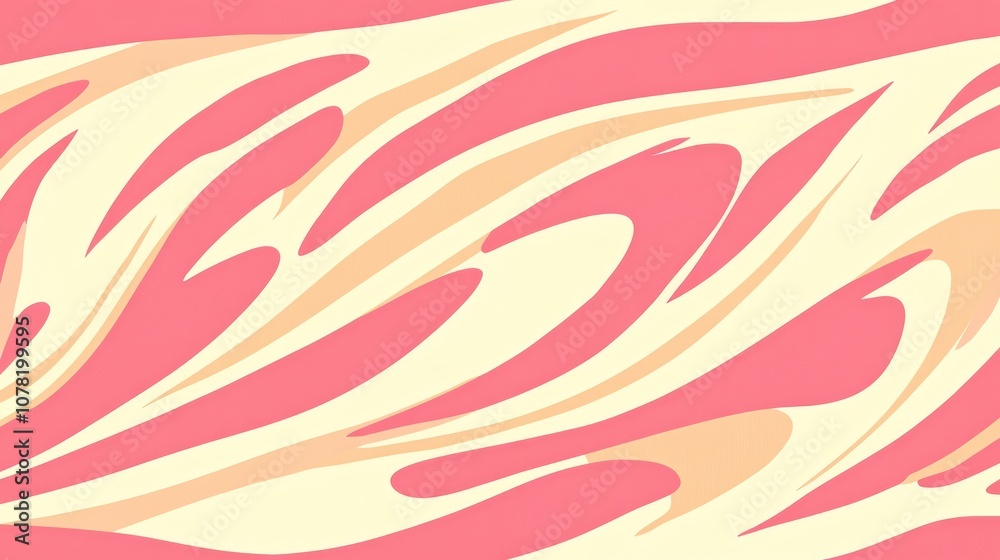 Abstract Background with Curved Pink and Beige Lines Abstract Background with Curved Pink and Beige Lines