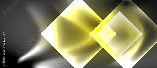 Dark neon colors with glass square shapes