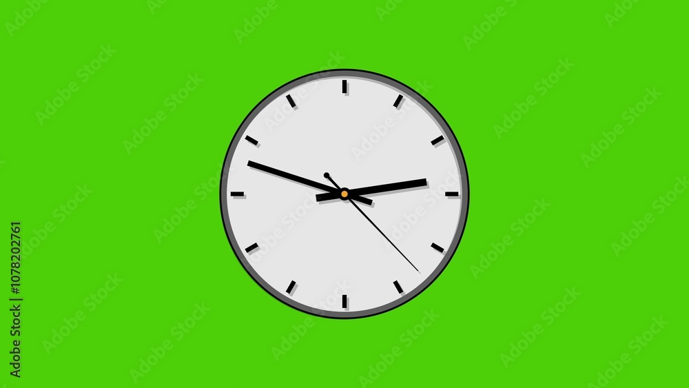 Classic design wall clock icon illustration with green background. Classic design wall clock icon illustration with green background.