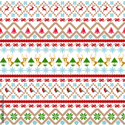 Seamless Fair Isle Christmas, Scandinavian Christmas
Nordic Christmas, Traditional Christmas Knit, Holiday Knit Pattern