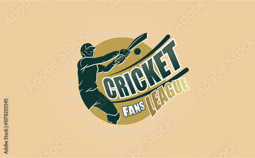 Cricket Fans League Logo ID with Background
