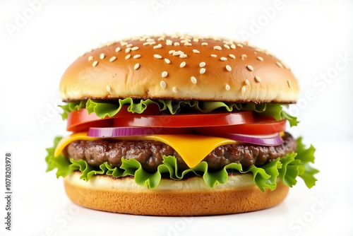 hamburger on white background