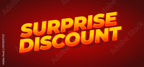 Surprise discount. Text effect in 3D look for banner or website header