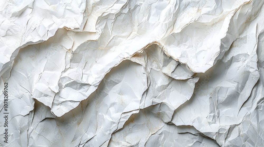 A close-up of crumpled white paper, showcasing texture and depth. A close-up of crumpled white paper, showcasing texture and depth.