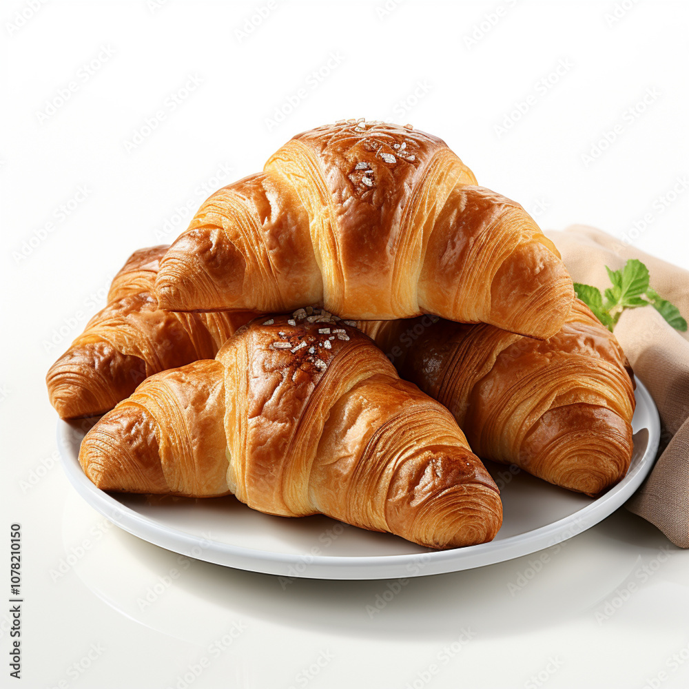 Classic French Croissants Close-Up Classic French Croissants Close-Up