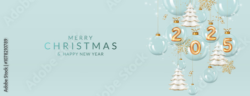Christmas and New Year 2025 greeting card