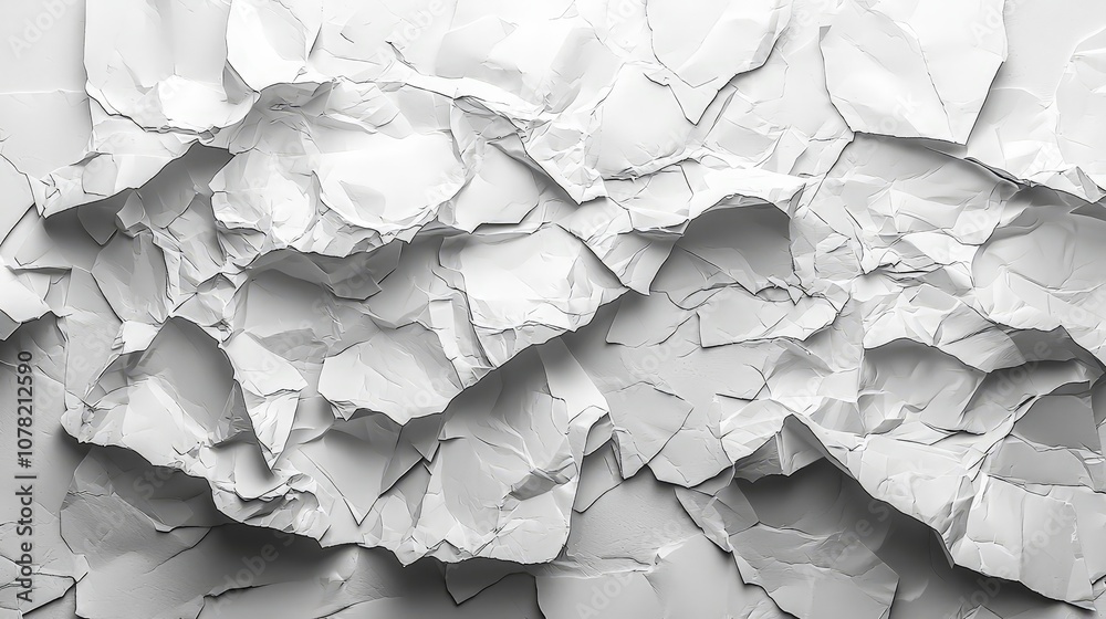 A close-up of crumpled white paper, showcasing texture and depth. A close-up of crumpled white paper, showcasing texture and depth.
