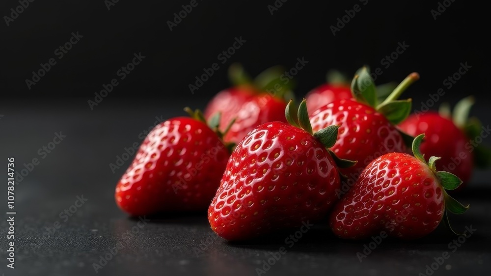 Lots of Strawberries on Black Background Lots of Strawberries on Black Background