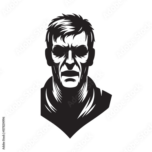 horror man image - vector image of horror - slhouette 0f man horror - horror movie theme 