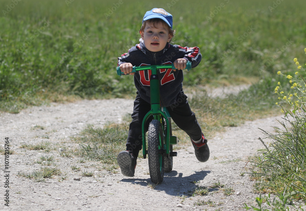 baby on balance bike