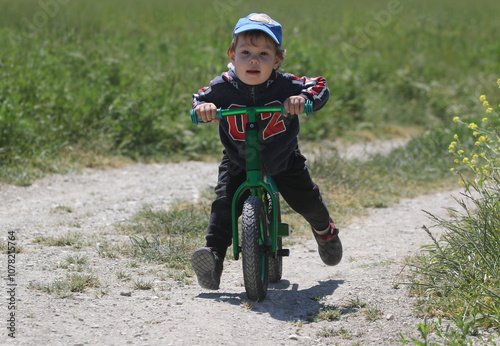 baby on balance bike