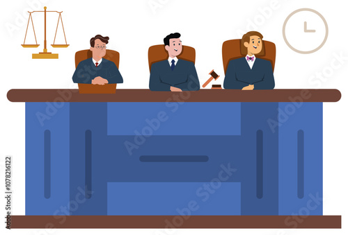 Court Concept Illustration Stylish and Beautiful