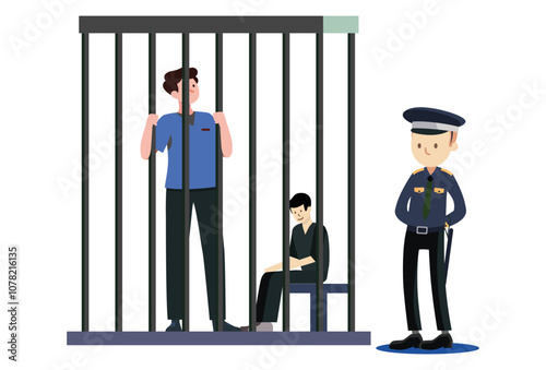 Jail Concept Illustration Stylish and Beautiful