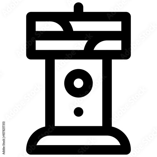 Bird feeder. Editable stroke vector icon.