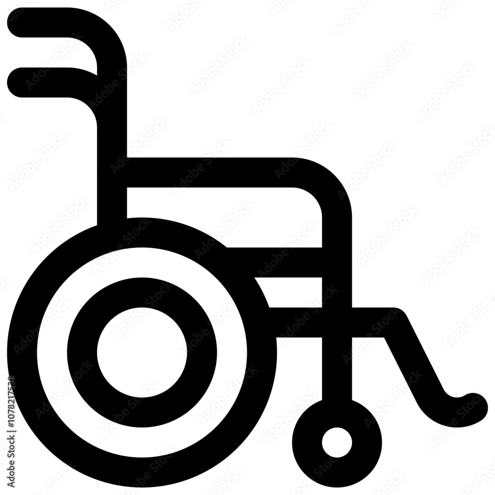 Wheelchair. Editable stroke vector icon. Wheelchair. Editable stroke vector icon.