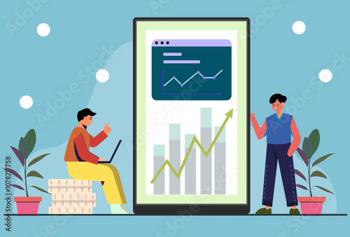 Statistics Concept Illustration Stylish and Beautiful