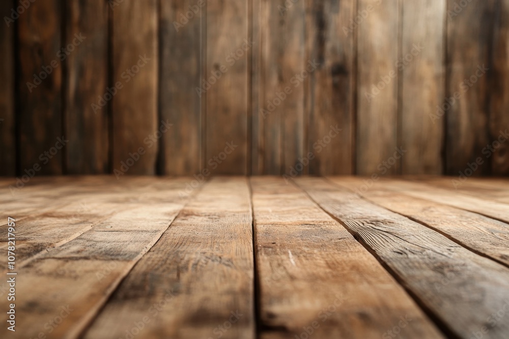 Rustic wooden background with a wood floor in front. Rustic wooden background with a wood floor in front.