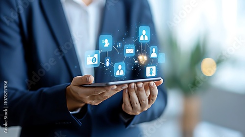 Wallpaper Mural Business professionals embrace technology to enhance networking and communication efforts Torontodigital.ca