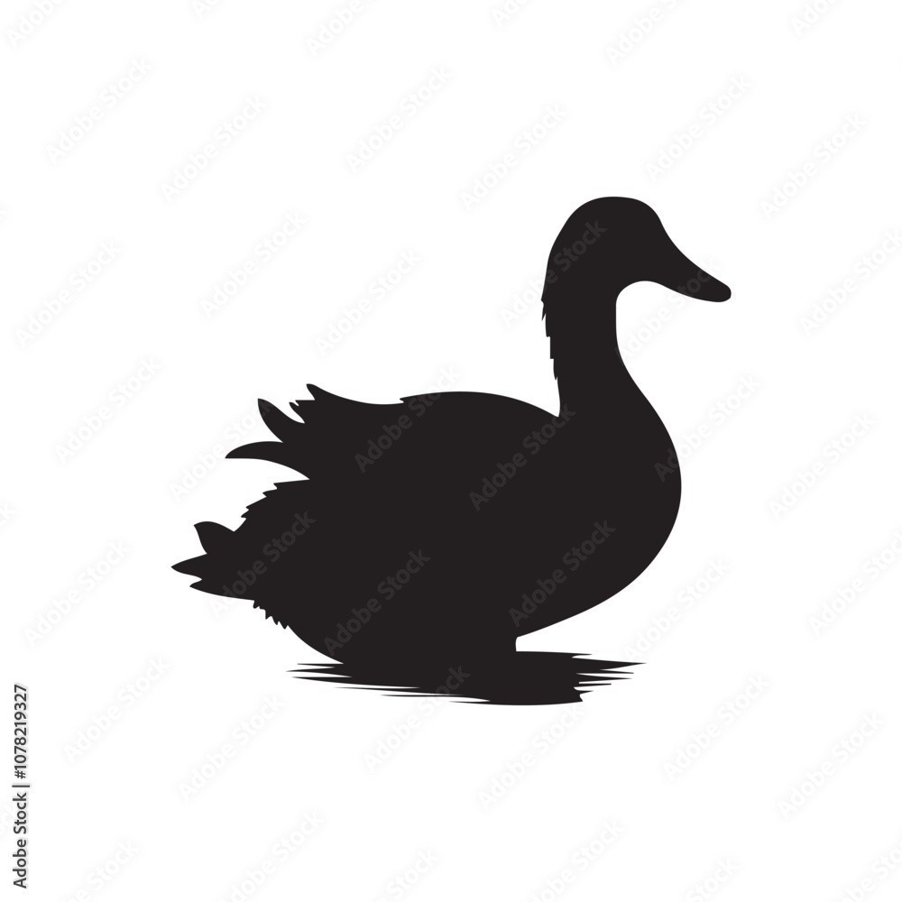 Duck icon. Duck black silhouette isolated on white background. Vector illustration, Domestic and wild ducks. Duck icon. Duck black silhouette isolated on white background. Vector illustration, Domestic and wild ducks.