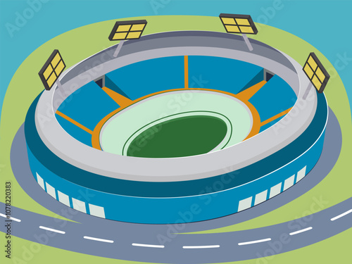 Stadium Concept Illustration Stylish and Beautiful