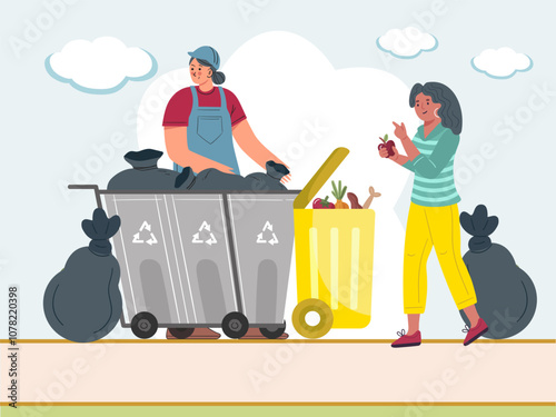 Trash Can Concept Illustration Stylish and Beautiful