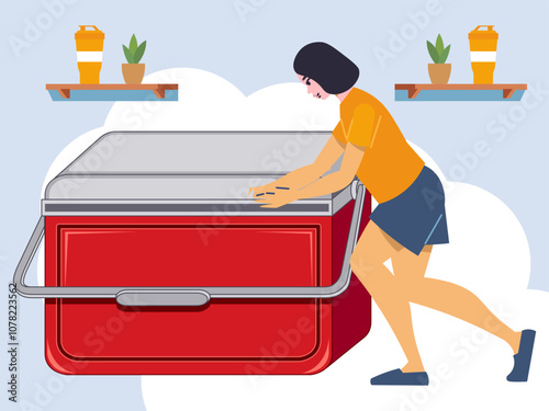 Deep Freezer Concept Illustration Stylish and Beautiful