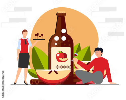 Cider Concept Illustration Stylish and Beautiful