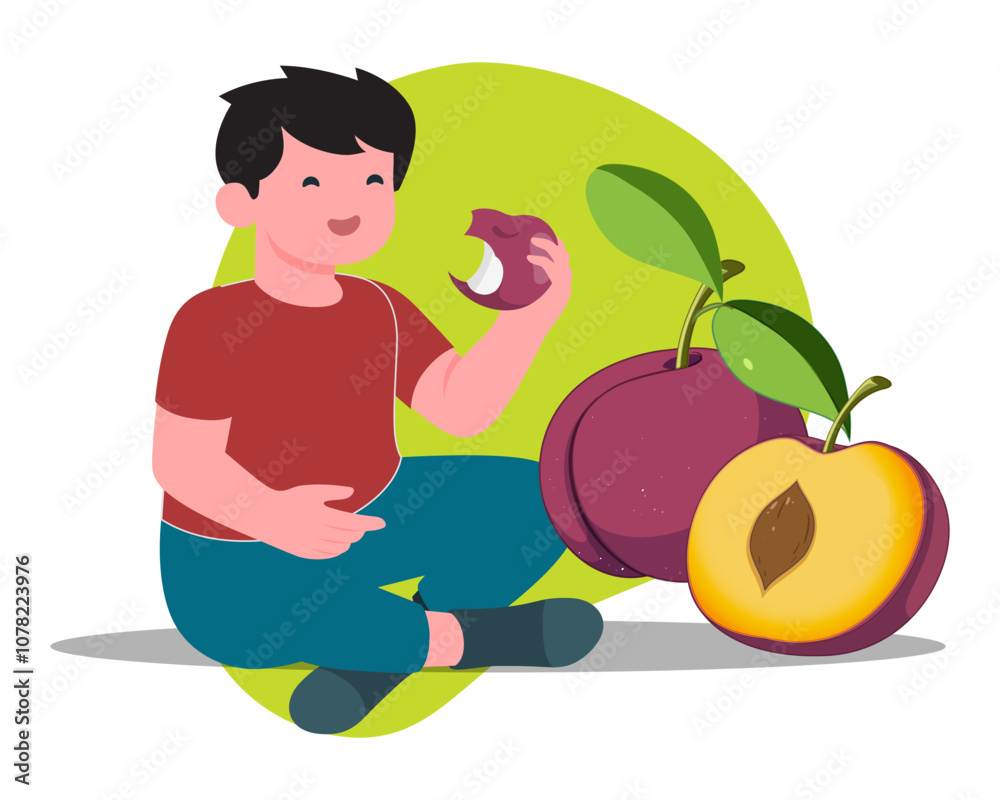 Plum Concept Illustration Stylish and Beautiful Plum Concept Illustration Stylish and Beautiful