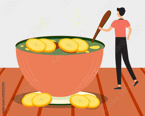 Punch Bowl Concept Illustration Stylish and Beautiful