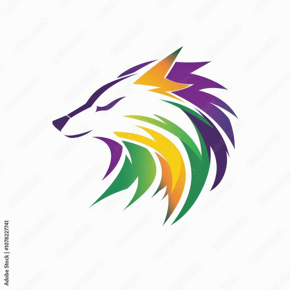Icon logo of wolf with eagle on white background Created with Generative AI technology. Icon logo of wolf with eagle on white background Created with Generative AI technology.