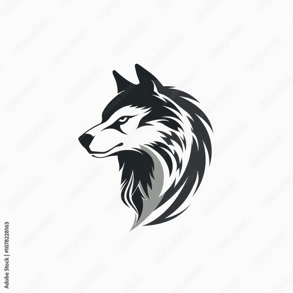 Icon logo of wolf with eagle on white background Created with Generative AI technology. Icon logo of wolf with eagle on white background Created with Generative AI technology.