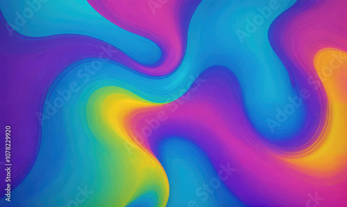 Abstract colorful liquid background with smooth, flowing gradients of blue, purple, yellow, and pink