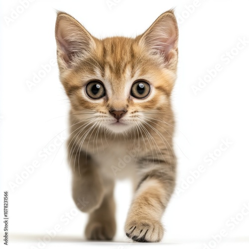 Cat kitten in motion pose transparent background