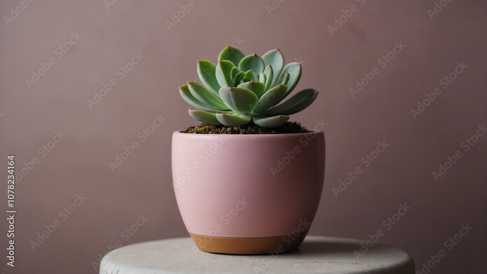 small houseplant in a pink flowerpot small houseplant in a pink flowerpot