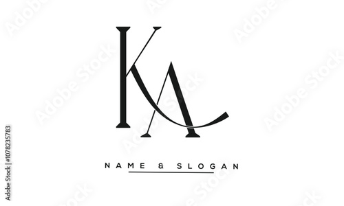 KA, AK, K, A Abstract Letters Logo Monogram